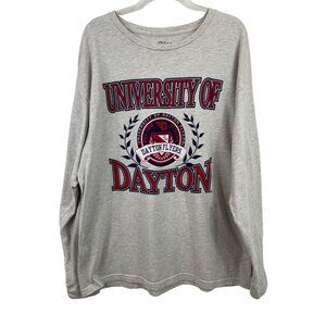 Dayton Flyers Logo University of Dayton UD Gray Long Sleeve T-shirt Mens Size XL